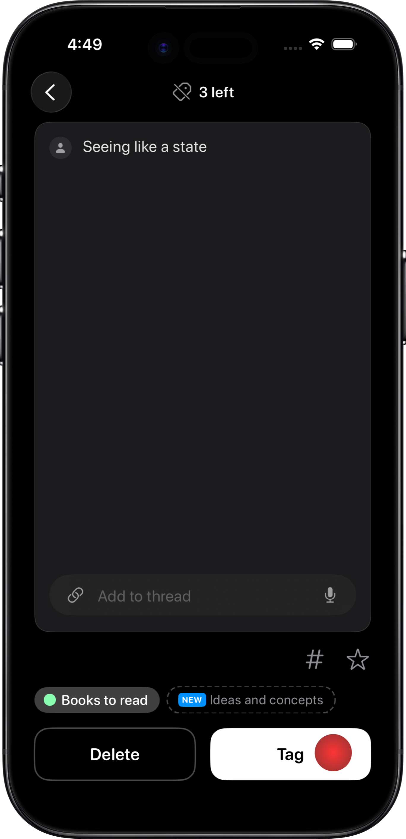 Prism State Review Screen